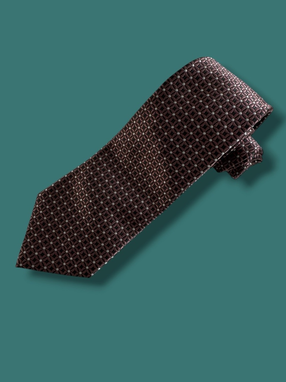 Ermenegildo Zegna Necktie Blue Silk Cotton Classic 3.2" Geometric 58'' Long
